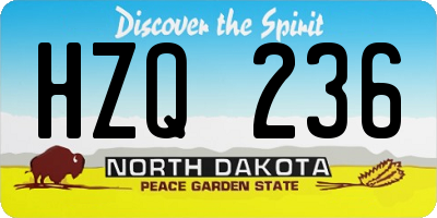 ND license plate HZQ236