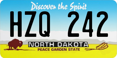 ND license plate HZQ242