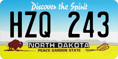ND license plate HZQ243