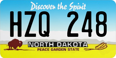 ND license plate HZQ248