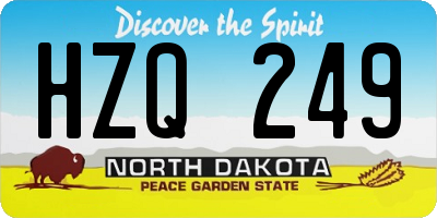 ND license plate HZQ249