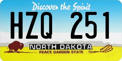 ND license plate HZQ251