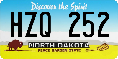 ND license plate HZQ252