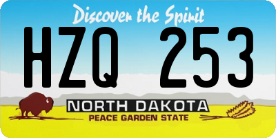 ND license plate HZQ253