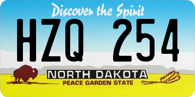 ND license plate HZQ254