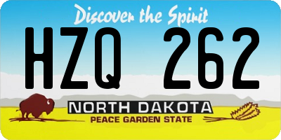 ND license plate HZQ262