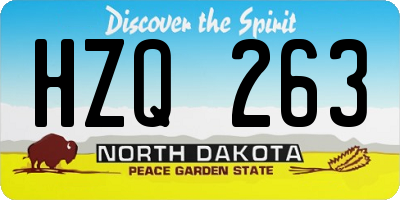 ND license plate HZQ263