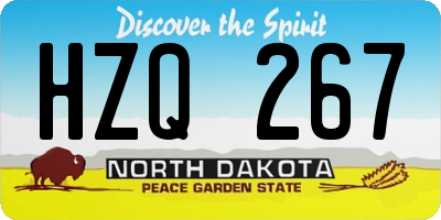 ND license plate HZQ267