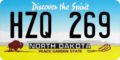 ND license plate HZQ269