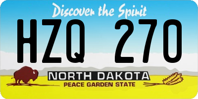 ND license plate HZQ270