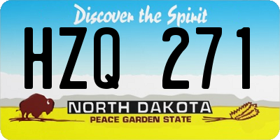 ND license plate HZQ271