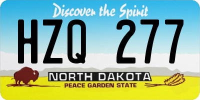 ND license plate HZQ277