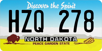 ND license plate HZQ278