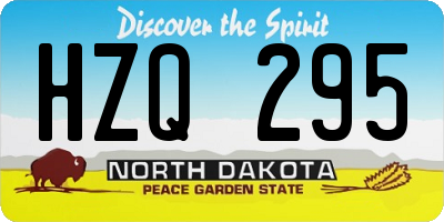 ND license plate HZQ295