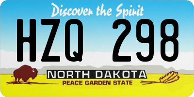 ND license plate HZQ298