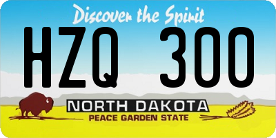 ND license plate HZQ300