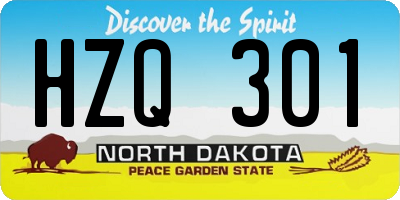 ND license plate HZQ301