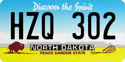 ND license plate HZQ302
