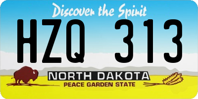 ND license plate HZQ313