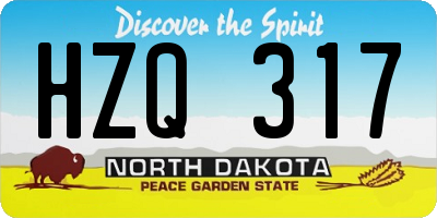 ND license plate HZQ317