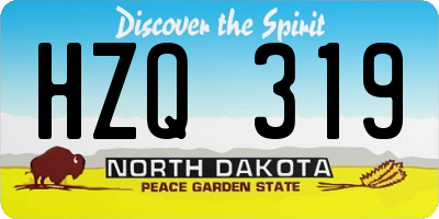 ND license plate HZQ319