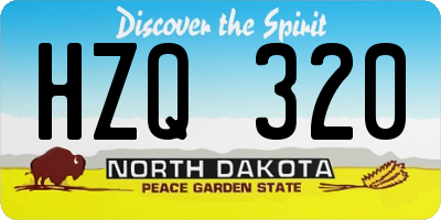 ND license plate HZQ320