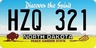 ND license plate HZQ321