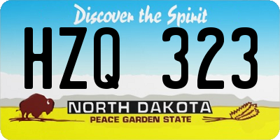 ND license plate HZQ323