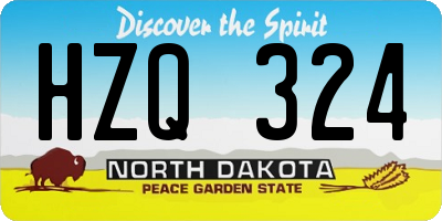 ND license plate HZQ324