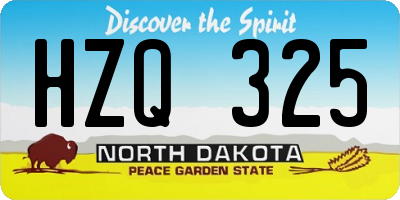 ND license plate HZQ325