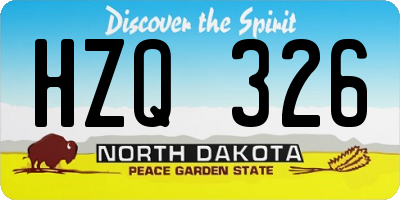 ND license plate HZQ326
