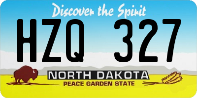 ND license plate HZQ327