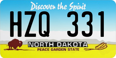 ND license plate HZQ331