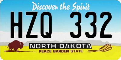 ND license plate HZQ332