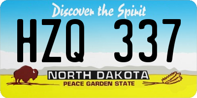 ND license plate HZQ337