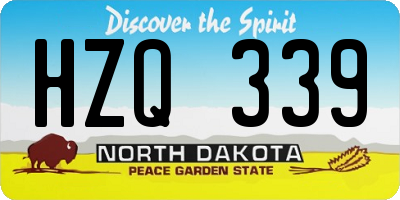 ND license plate HZQ339