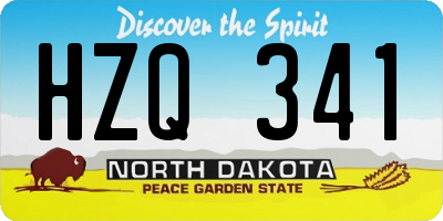 ND license plate HZQ341
