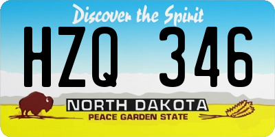 ND license plate HZQ346