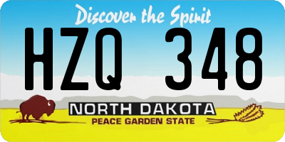 ND license plate HZQ348