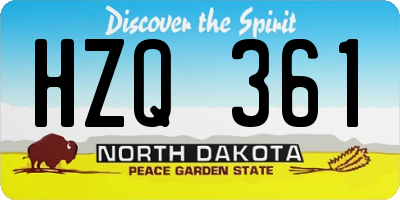 ND license plate HZQ361