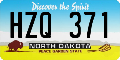 ND license plate HZQ371