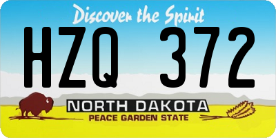 ND license plate HZQ372