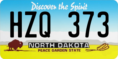 ND license plate HZQ373