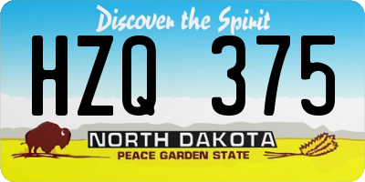 ND license plate HZQ375