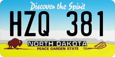 ND license plate HZQ381
