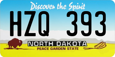 ND license plate HZQ393