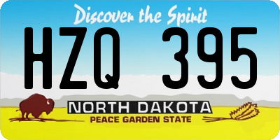 ND license plate HZQ395