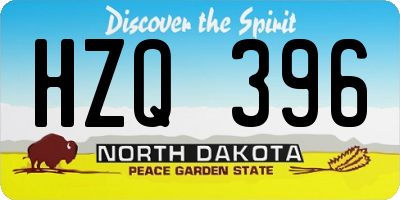 ND license plate HZQ396