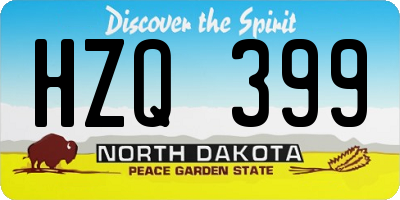 ND license plate HZQ399