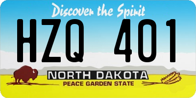 ND license plate HZQ401